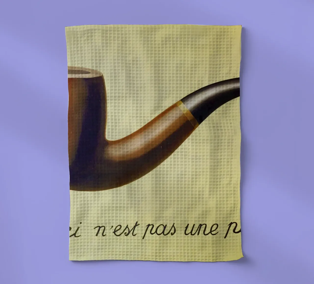 Ceci n'est pas une pipe) di René Magritte canovaccio da cucina da Chérie Prints