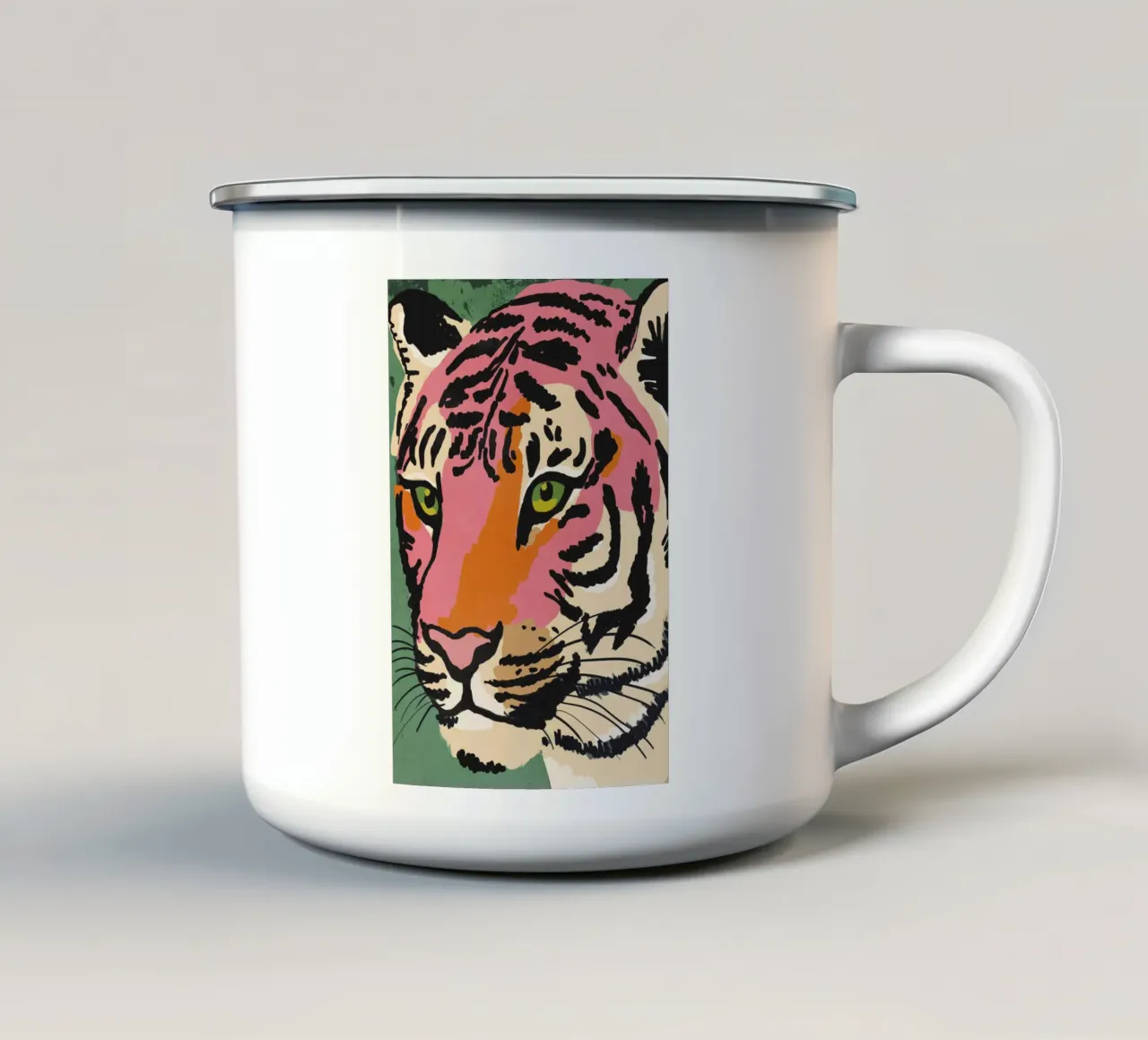 Green Eyes enamel mug by treechild