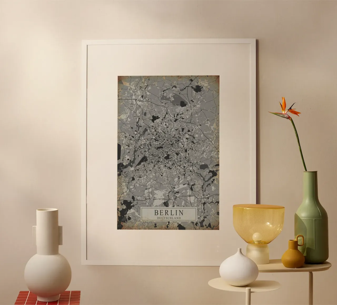 Stadsplattegrond Berlijn - Abstracte muurkunst poster van CityMapPoster