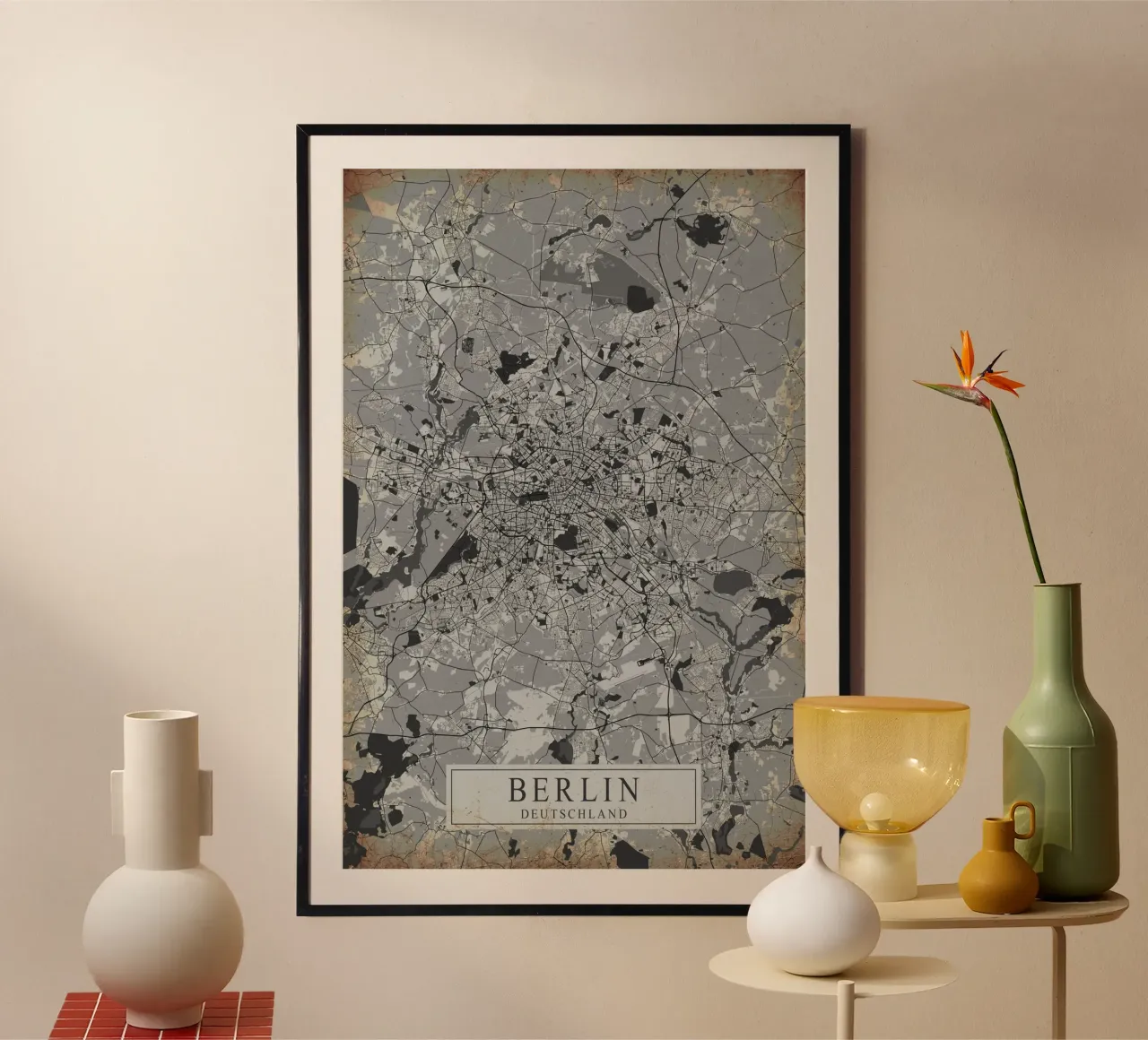 Stadsplattegrond Berlijn - Abstracte muurkunst poster van CityMapPoster