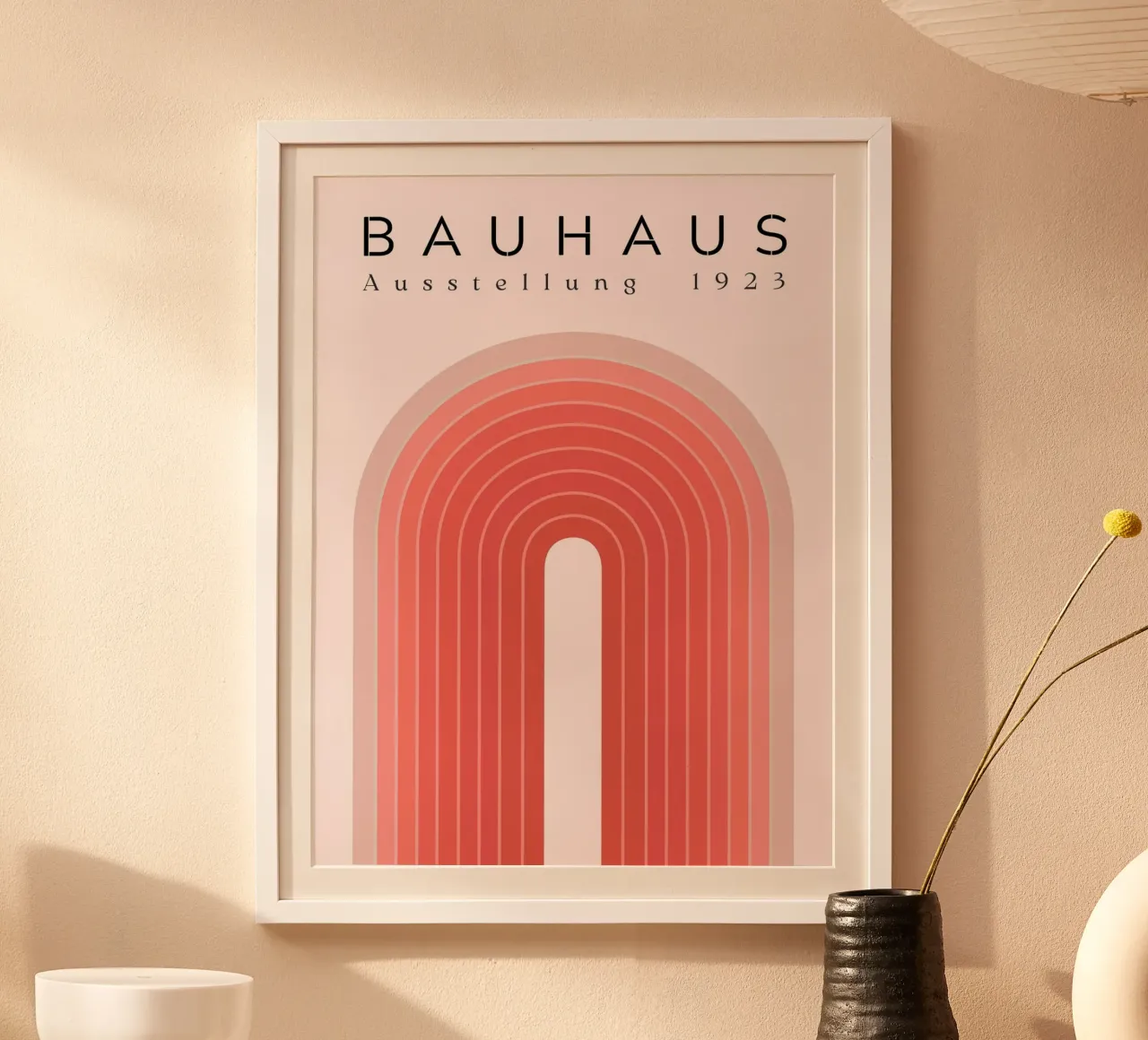Poster Bauhaus - Arco geometrico 1923 poster con telaio in legno da Studio Vibe