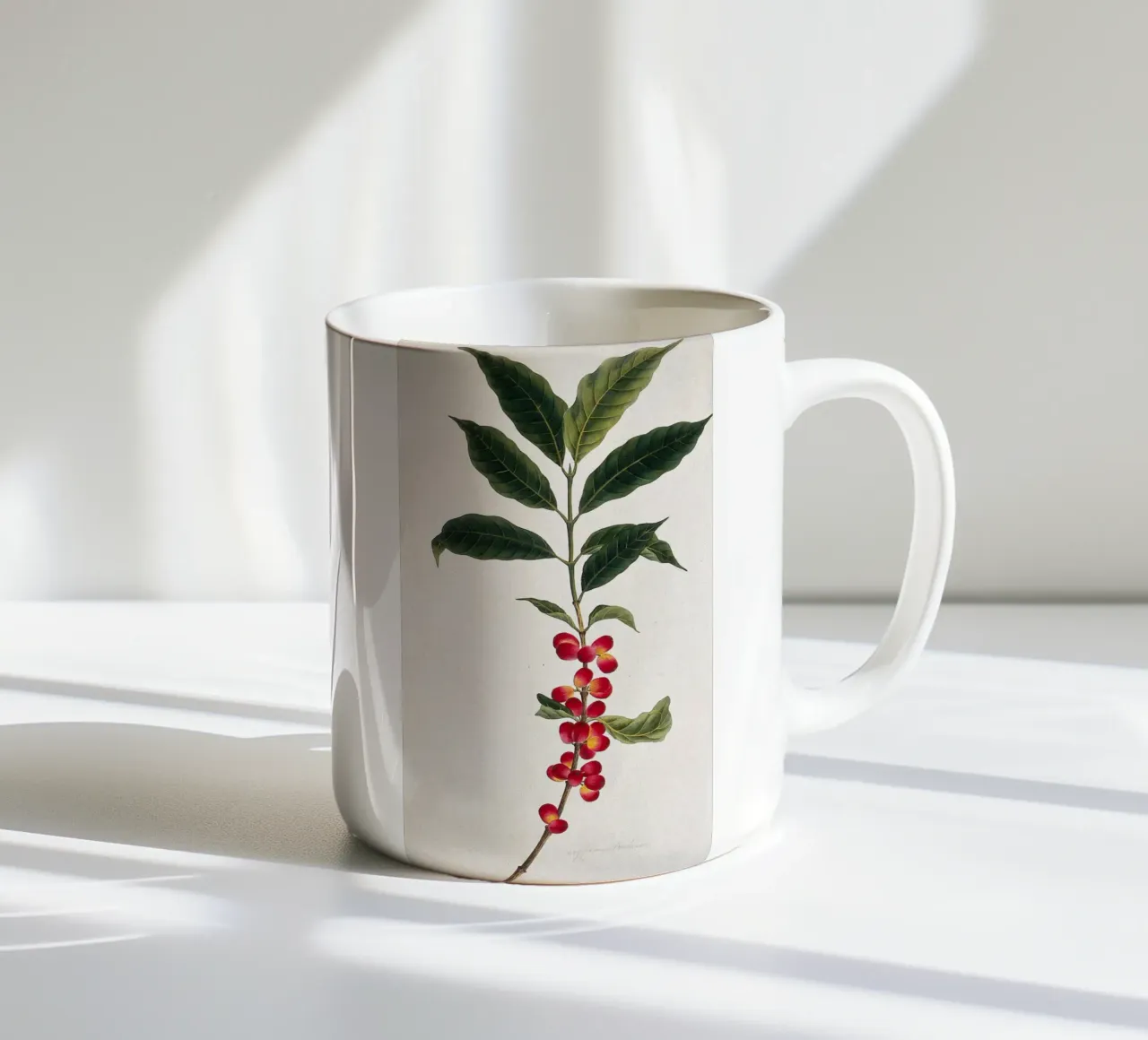 Coffee Branch: Botanical Illustration tazza in ceramica da vintageshop