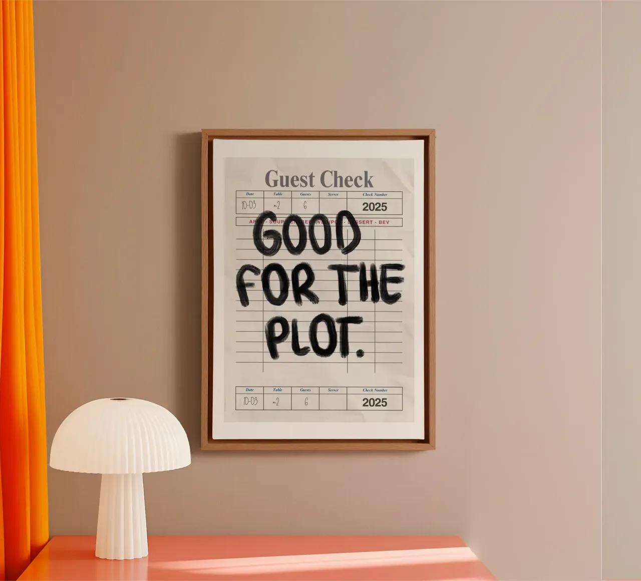 Good for the Plot Poster, Funny Life Quote Art lienzo con Marco flotante de vintagepod
