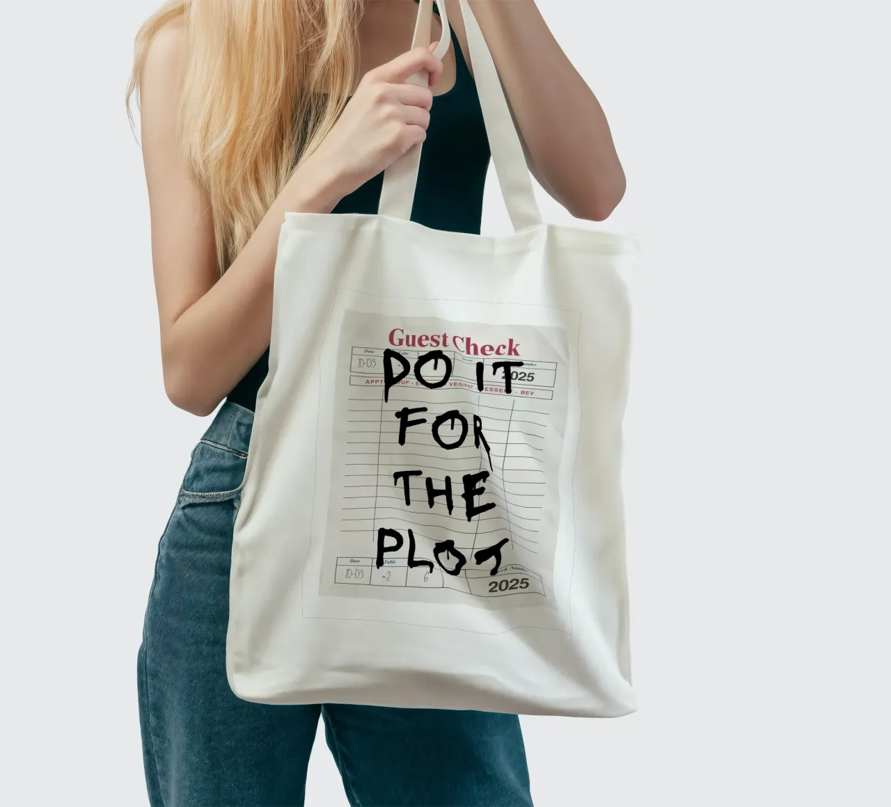 Do It For The Plot - Motivationszitat-Poster Jutebeutel von vintagepod