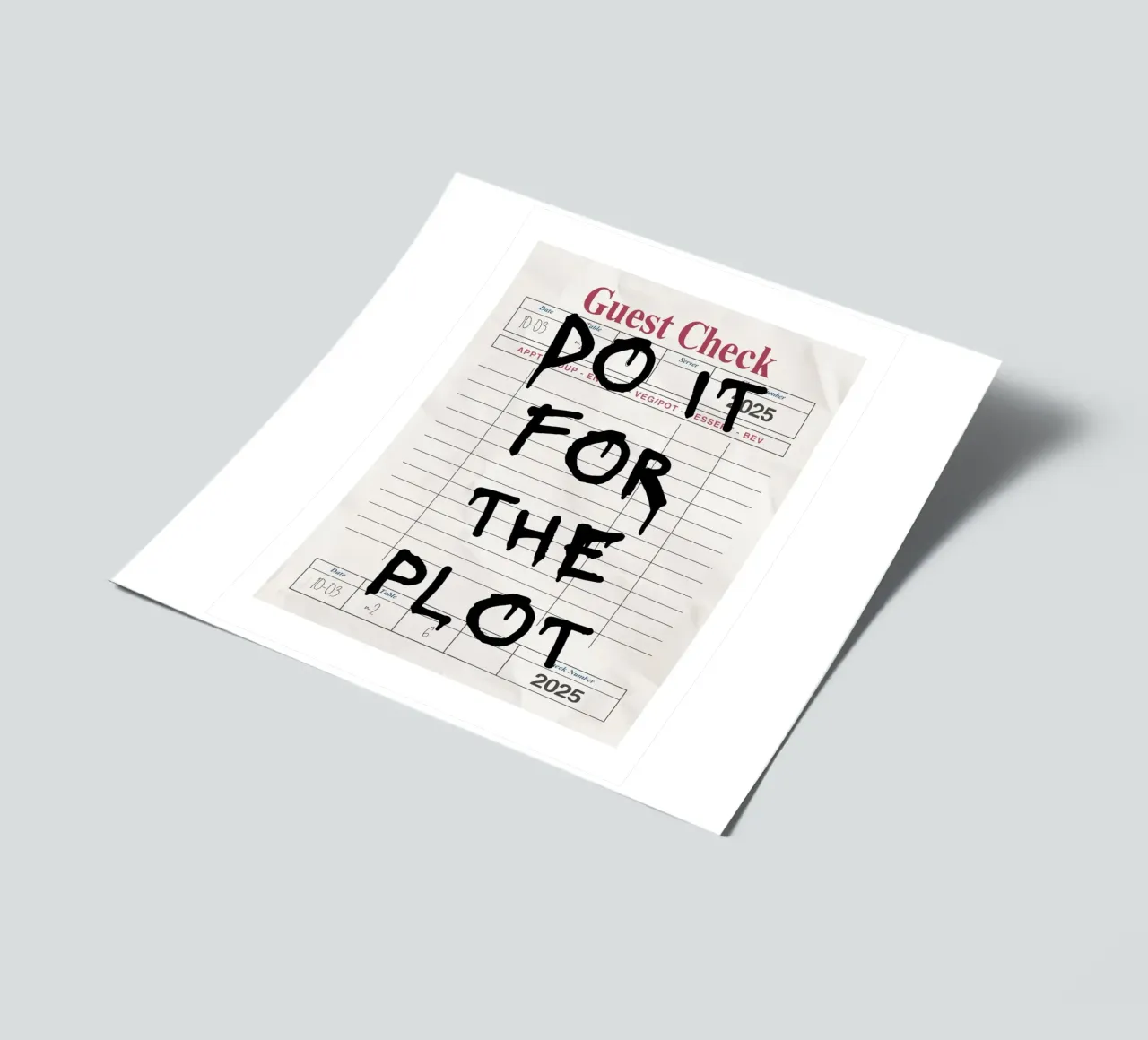 Do It For The Plot - Motivationszitat-Poster Stickerbogen von vintagepod