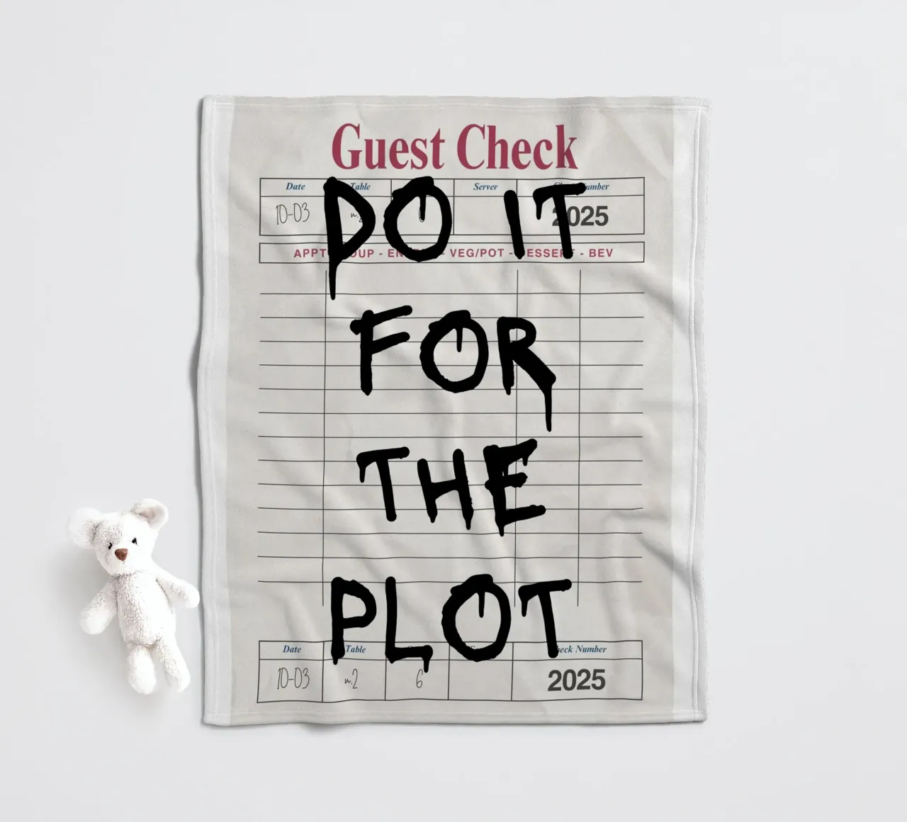Do It For The Plot - Motivationszitat-Poster Fleecedecke von vintagepod