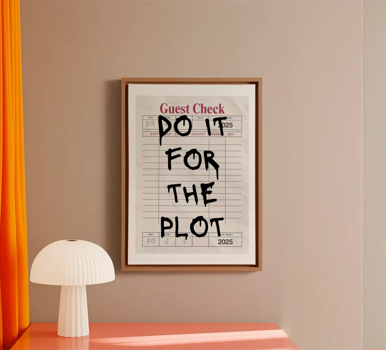 Do It For The Plot - Motivational Quote Poster canvas with Floater frame by vintagepod