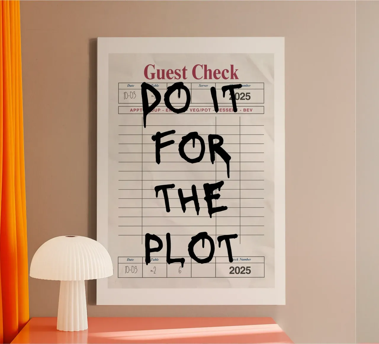 Do It For The Plot - Motivational Quote Poster canvas with Floater frame by vintagepod
