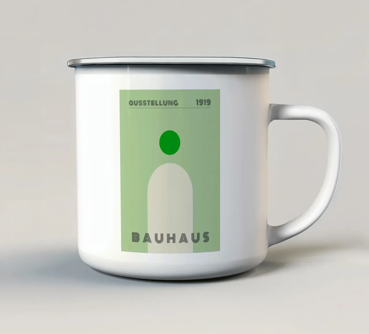 Poster Bauhaus - Verde Minimal 1919 tazza in smalto da Studio Vibe