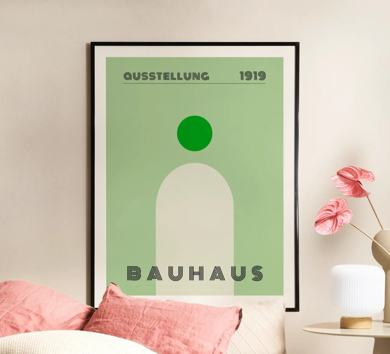 Poster Bauhaus - Verde Minimal 1919 poster con telaio in plastica da Studio Vibe
