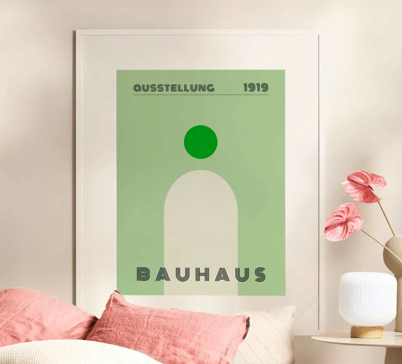 Poster Bauhaus - Verde Minimal 1919 poster con telaio in plastica da Studio Vibe