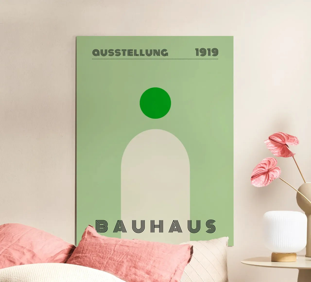 Poster Bauhaus - Verde Minimal 1919 poster con telaio in plastica da Studio Vibe