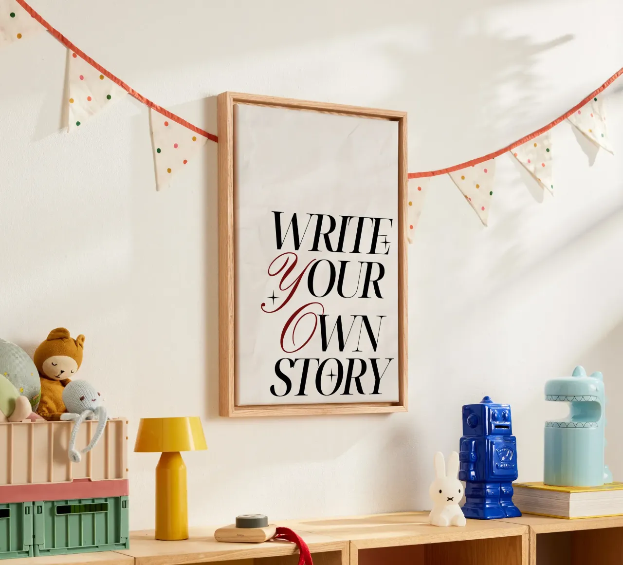 "Write Your Own Story" Elegant Motivational Poster canvas with Floater frame by vintagepod