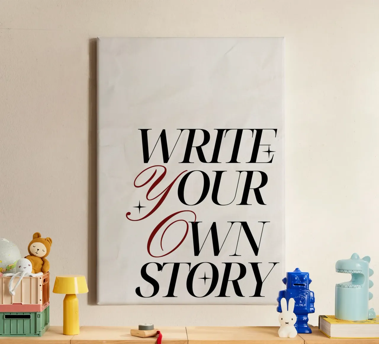 "Write Your Own Story" Elegant Motivational Poster canvas with Floater frame by vintagepod