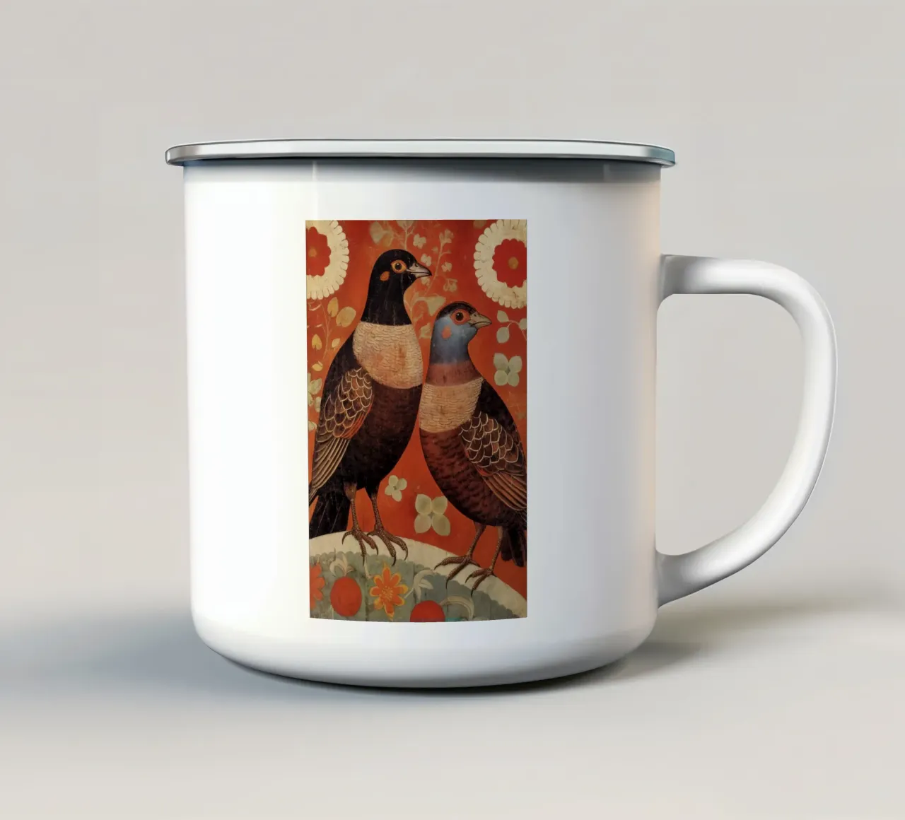 Nostalgic Birds tazza in smalto da treechild