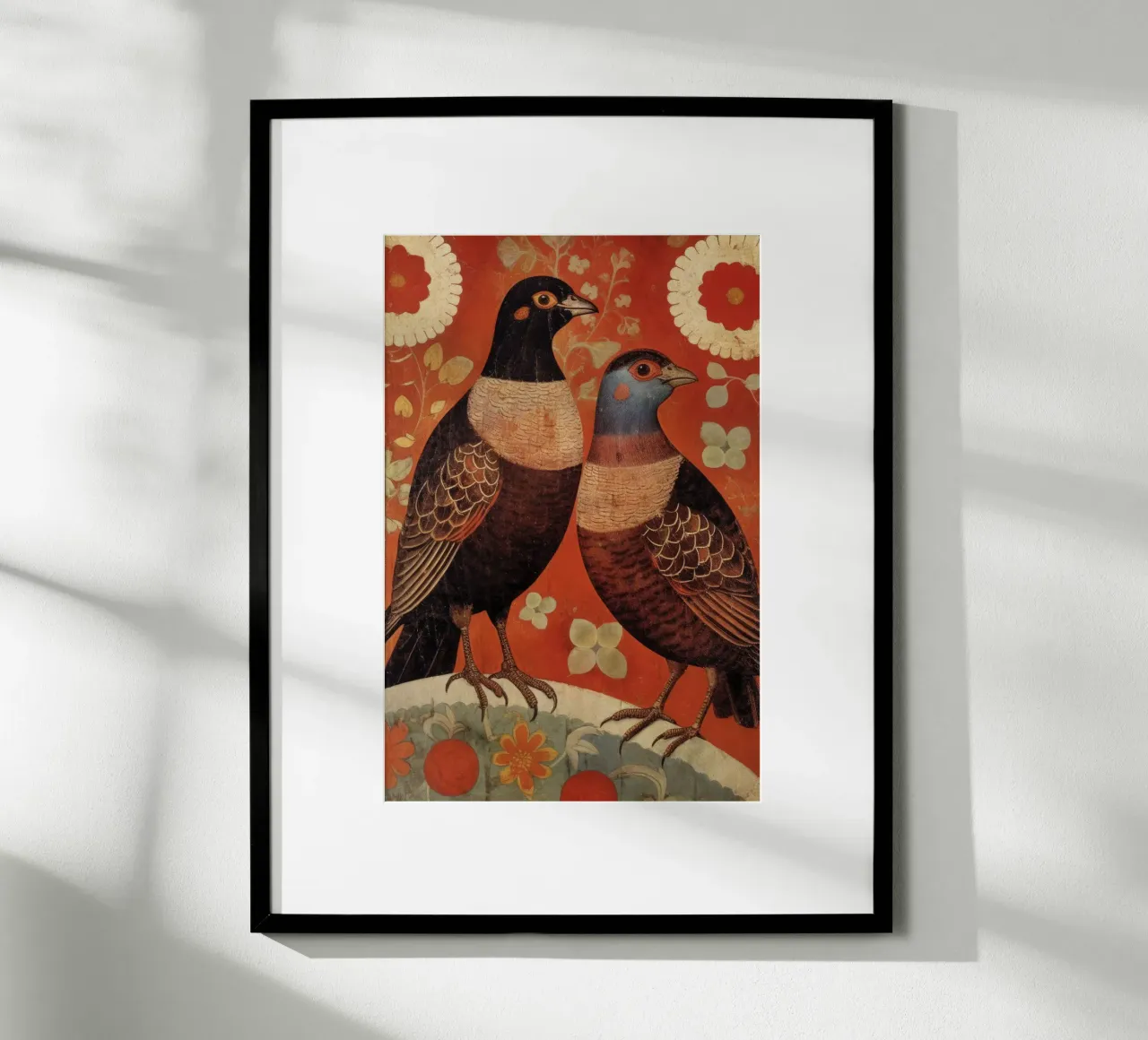 Nostalgic Birds poster con telaio in legno da treechild