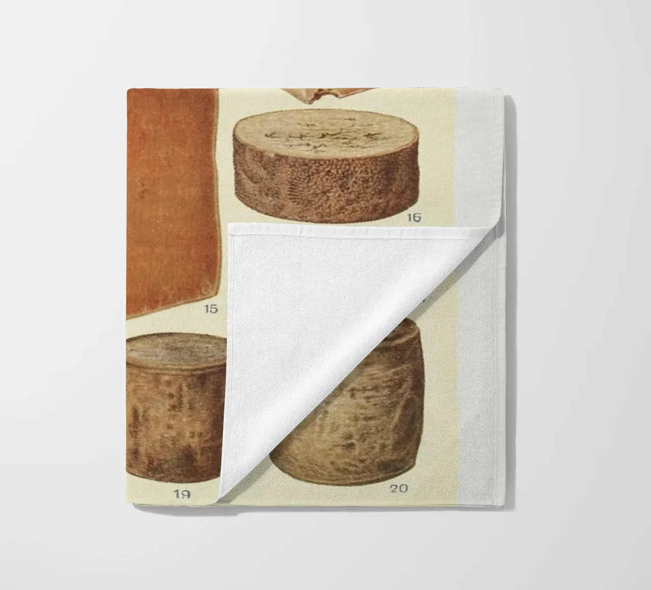 various cheeses vintage illustration telo mare da vintageshop