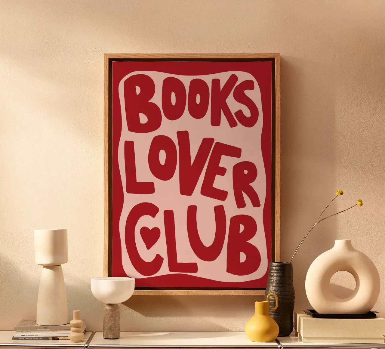 "Poster pop art retrò "Club degli amanti dei libri tela con Cornice a cassetta da vintagepod