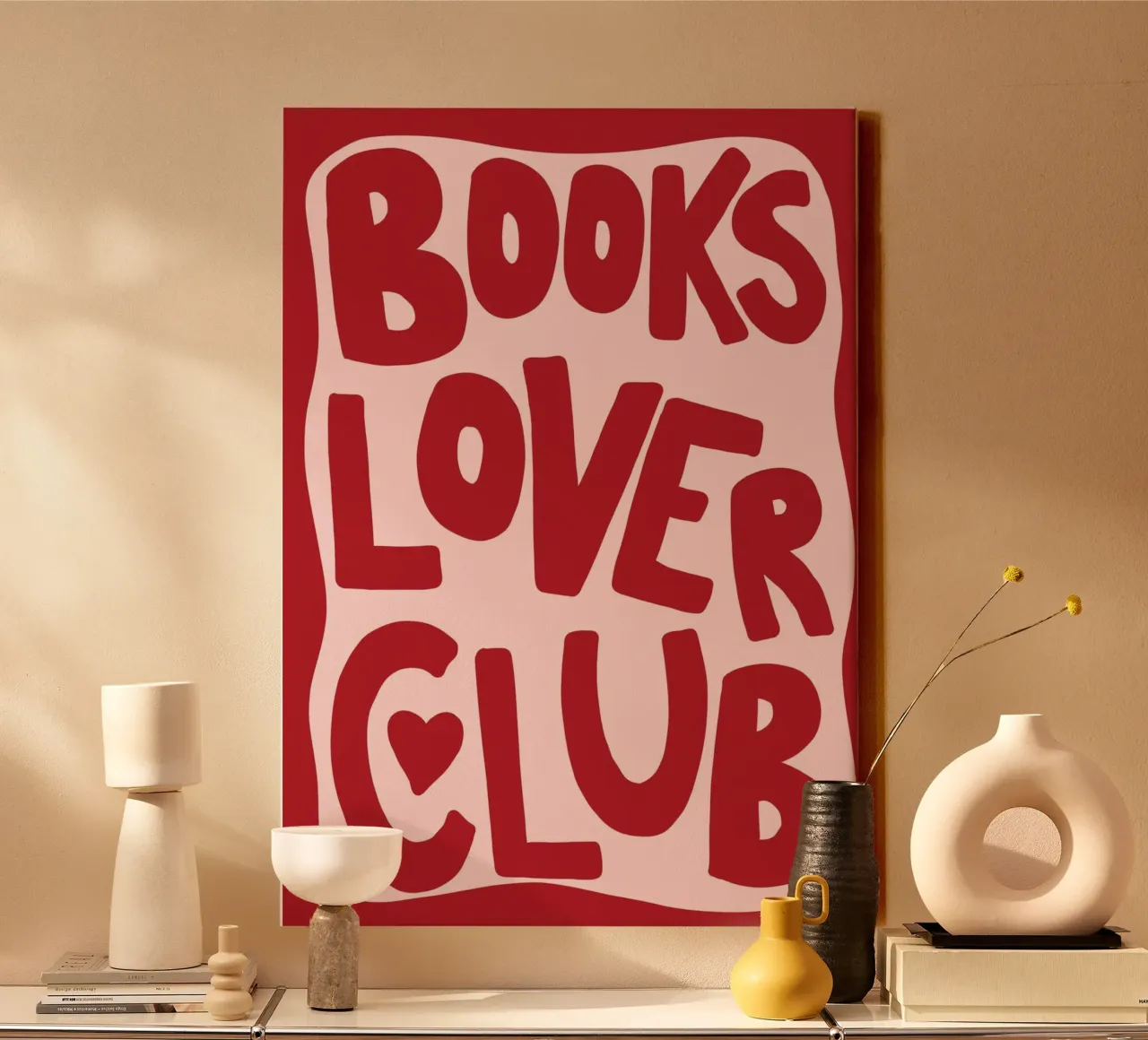 "Poster pop art retrò "Club degli amanti dei libri tela con Cornice a cassetta da vintagepod