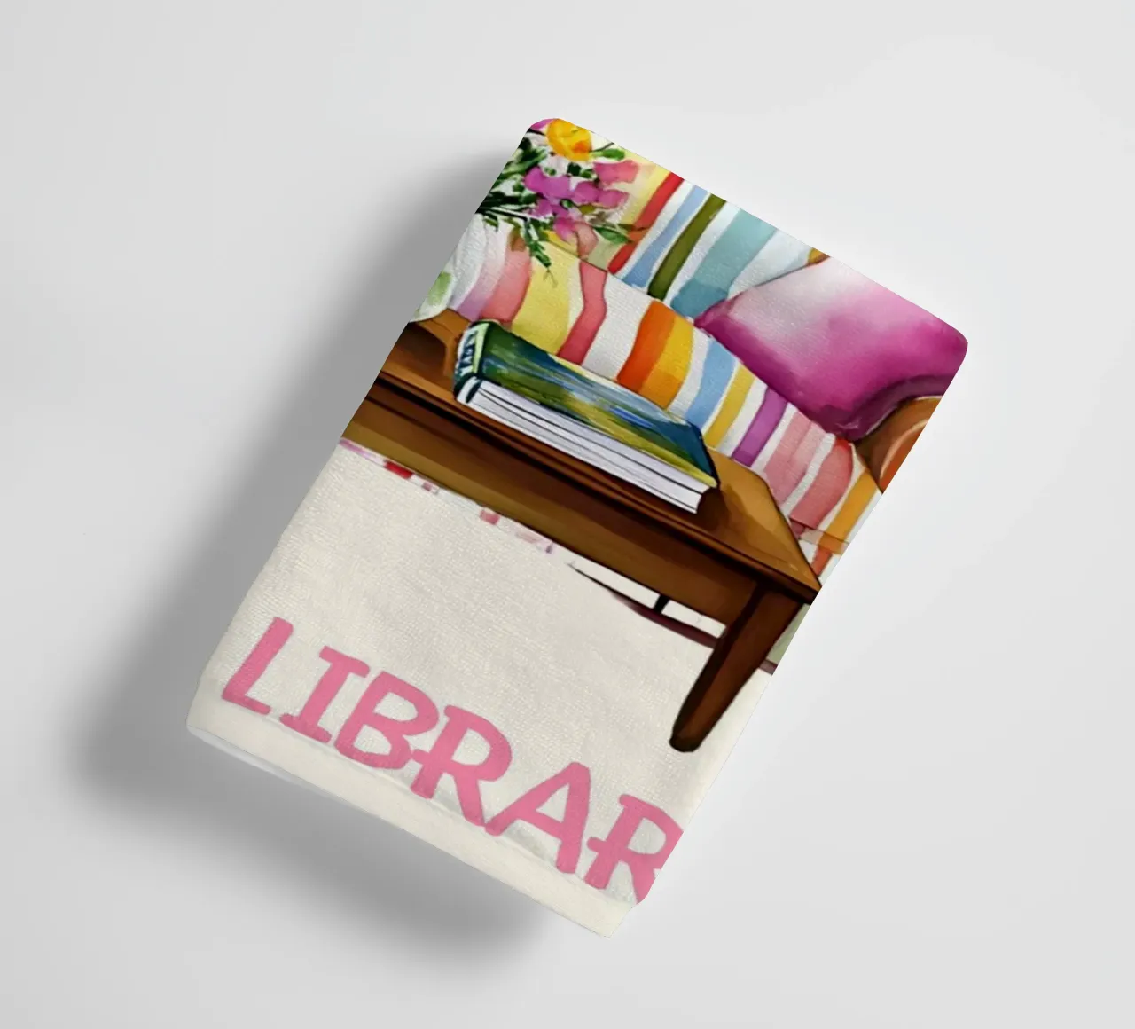 "Go to the Library" Cozy Reading Nook Poster towel by vintagepod