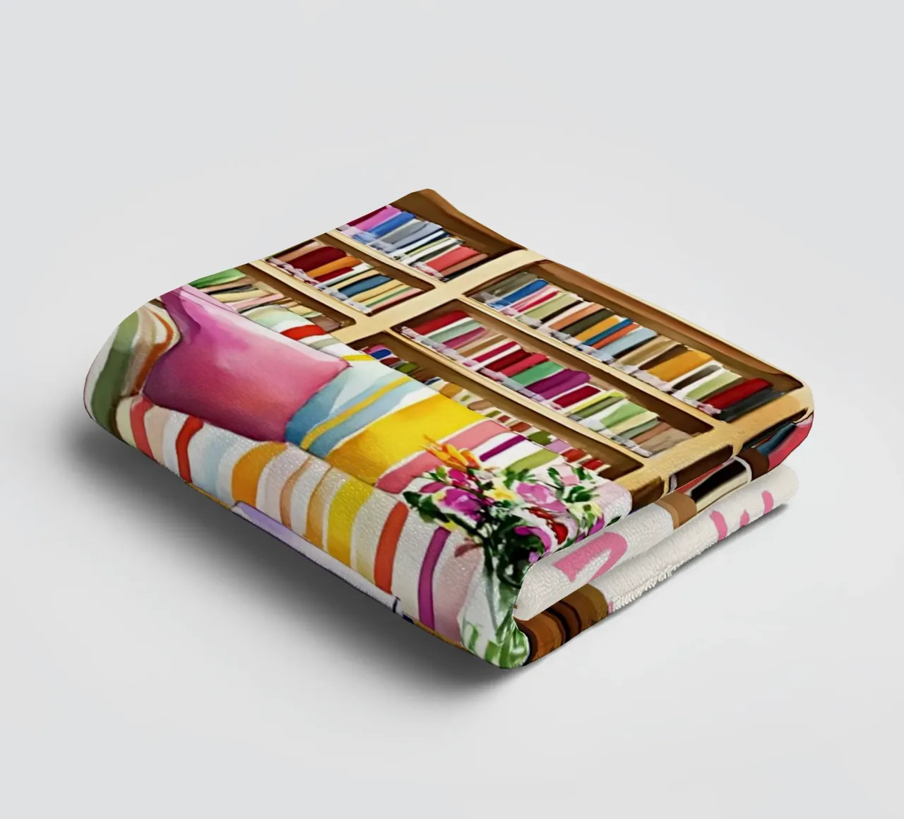 "Go to the Library" Cozy Reading Nook Poster towel by vintagepod