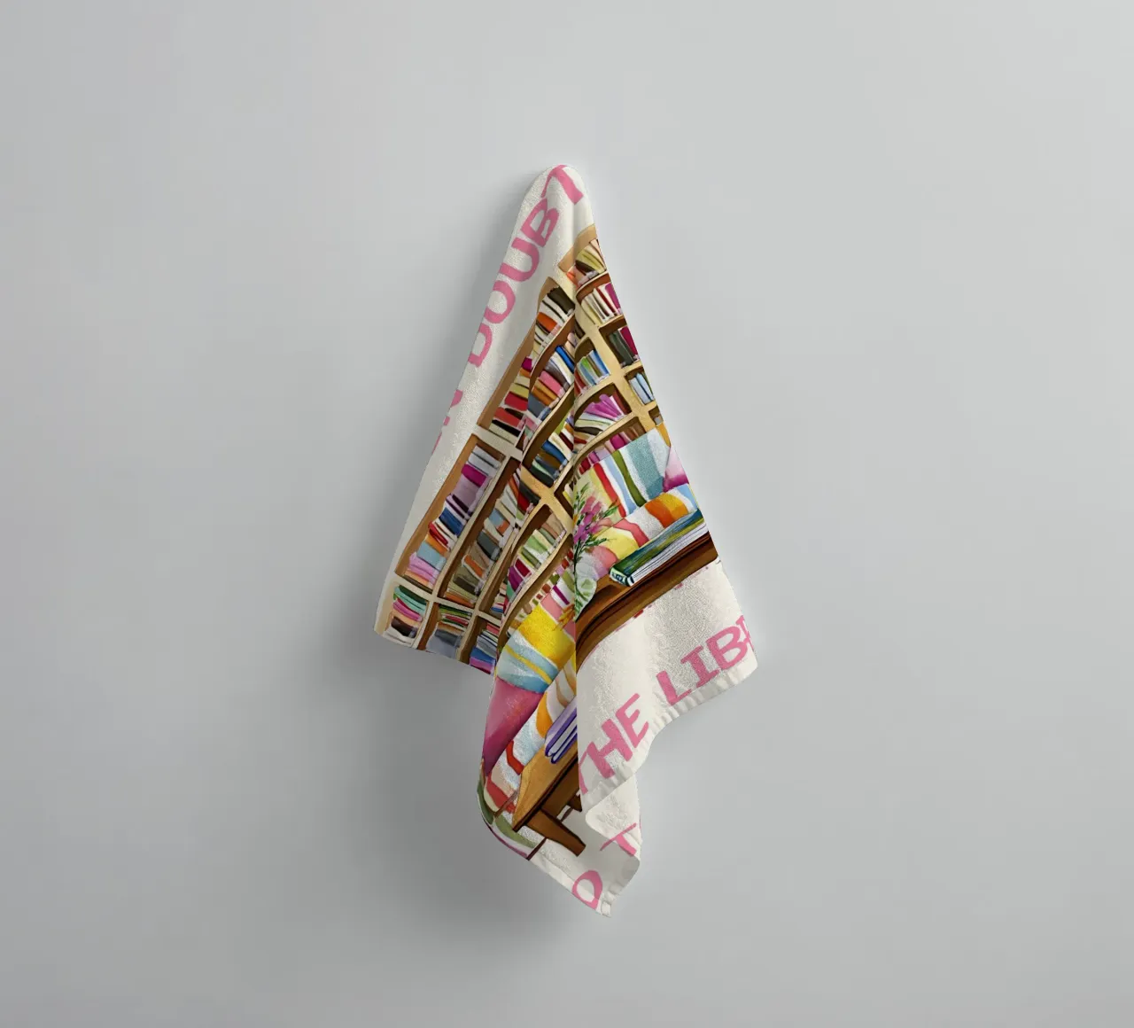 "Go to the Library" Cozy Reading Nook Poster towel by vintagepod