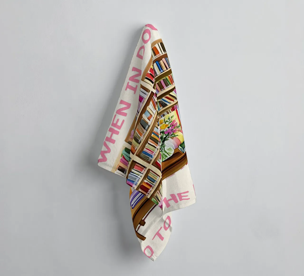 "Go to the Library" Cozy Reading Nook Poster towel by vintagepod