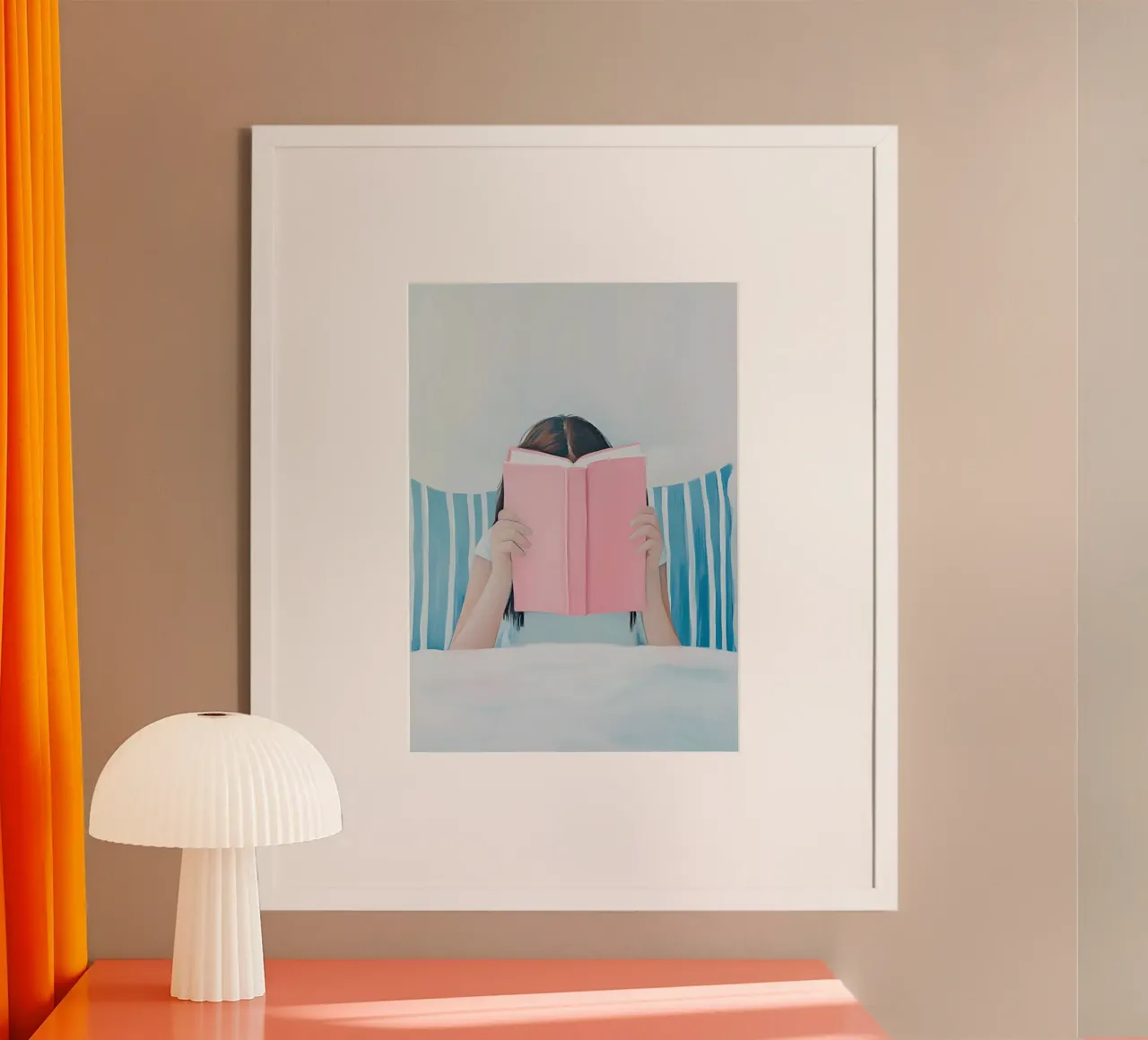 Lectura en la cama - Acogedor Book Lover Art Print poster de vintagepod