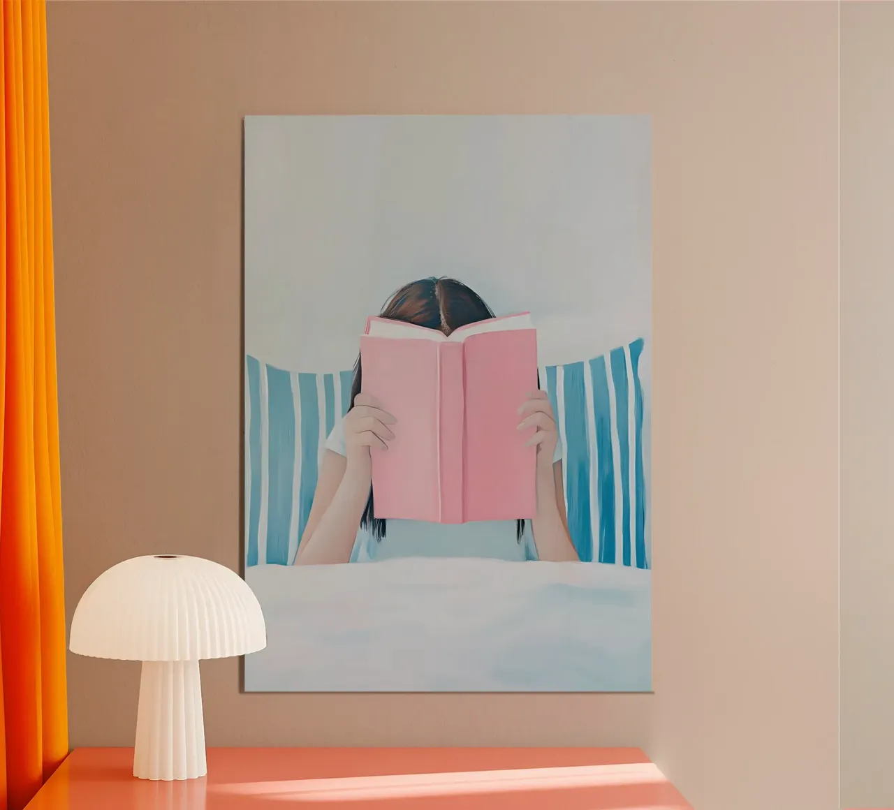 Lectura en la cama - Acogedor Book Lover Art Print poster de vintagepod