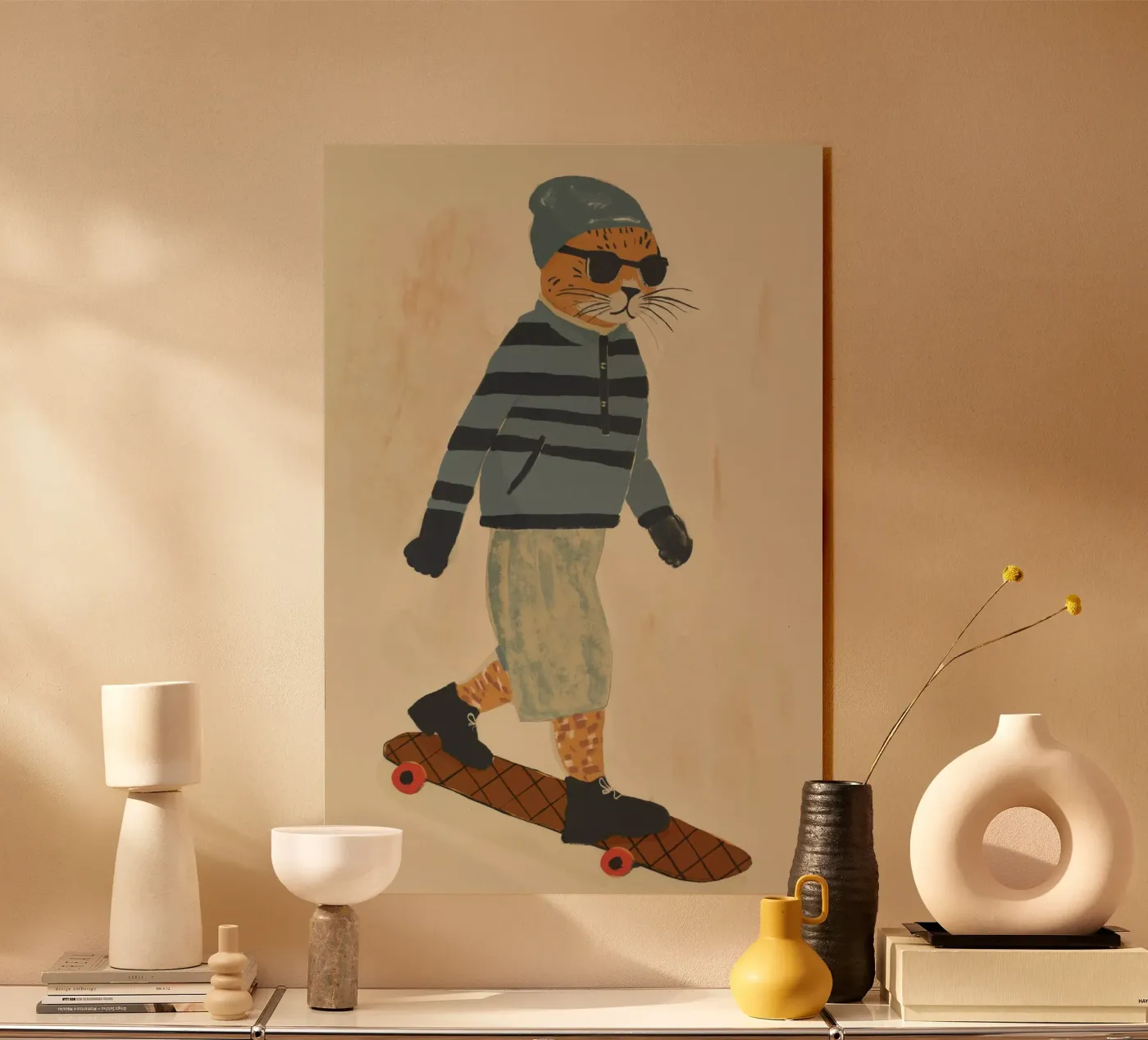 Skating Tiger Acryl-Glas von treechild