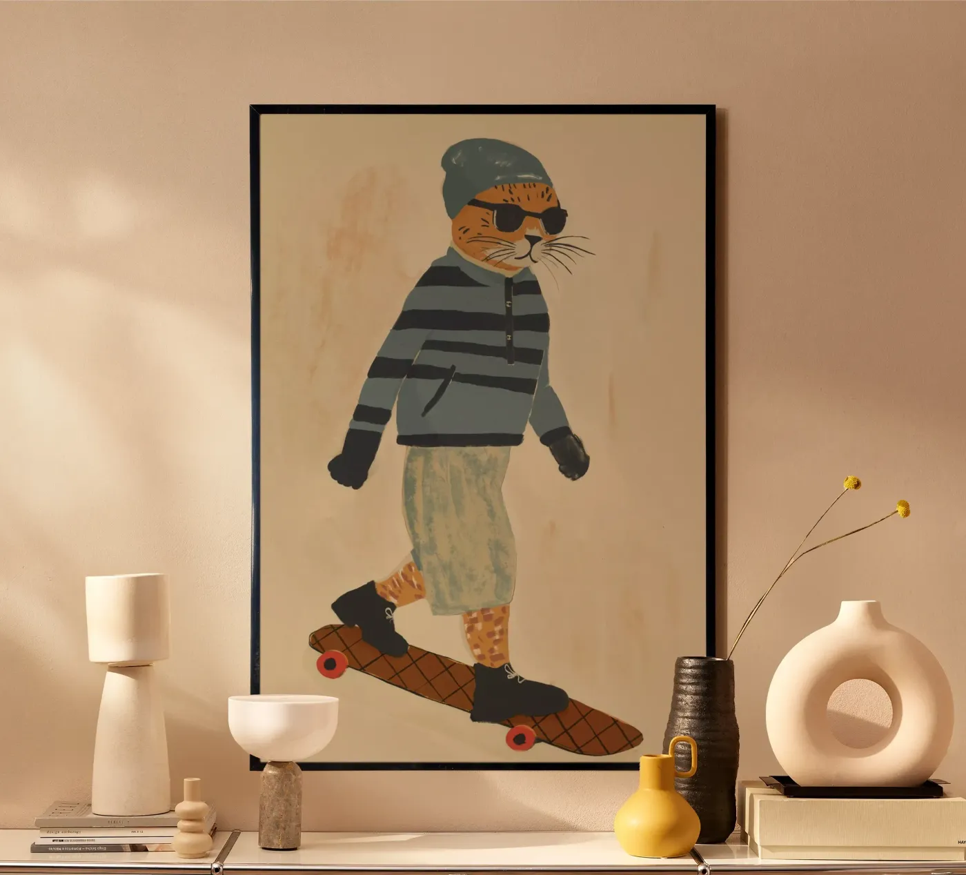Skating Tiger poster by treechild