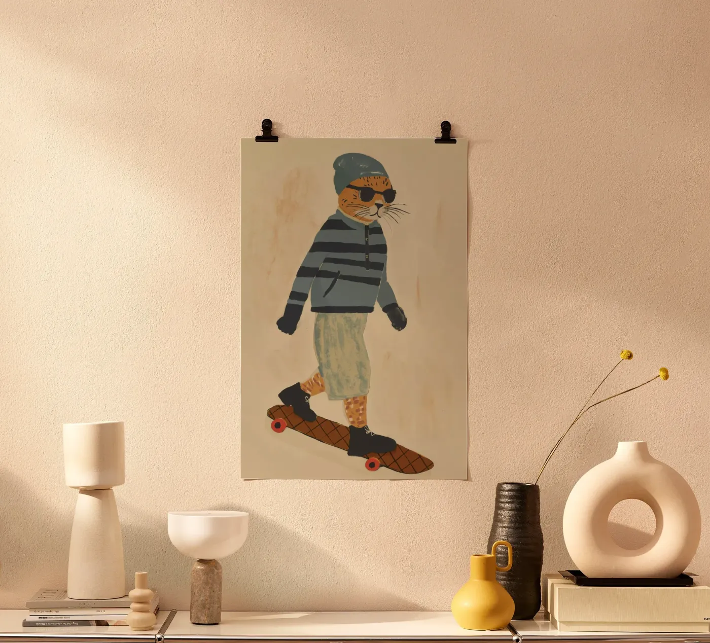 Skating Tiger poster by treechild