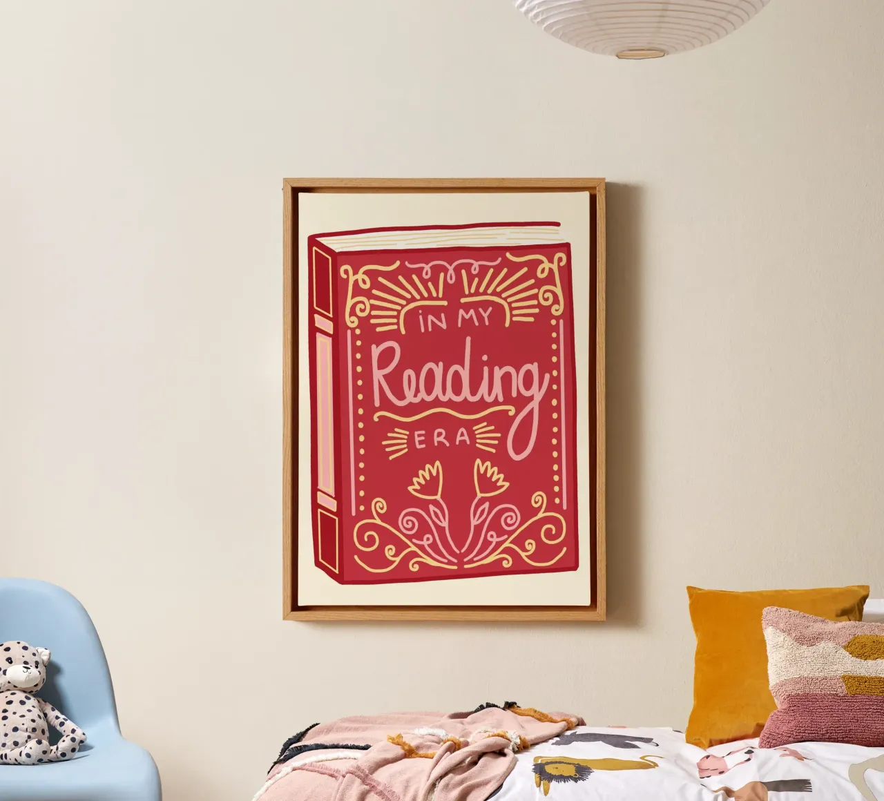 Impression d'art pour amoureux des livres "In My Reading Era" (Dans mon ère de lecture) toile avec Caisse américaine de vintagepod