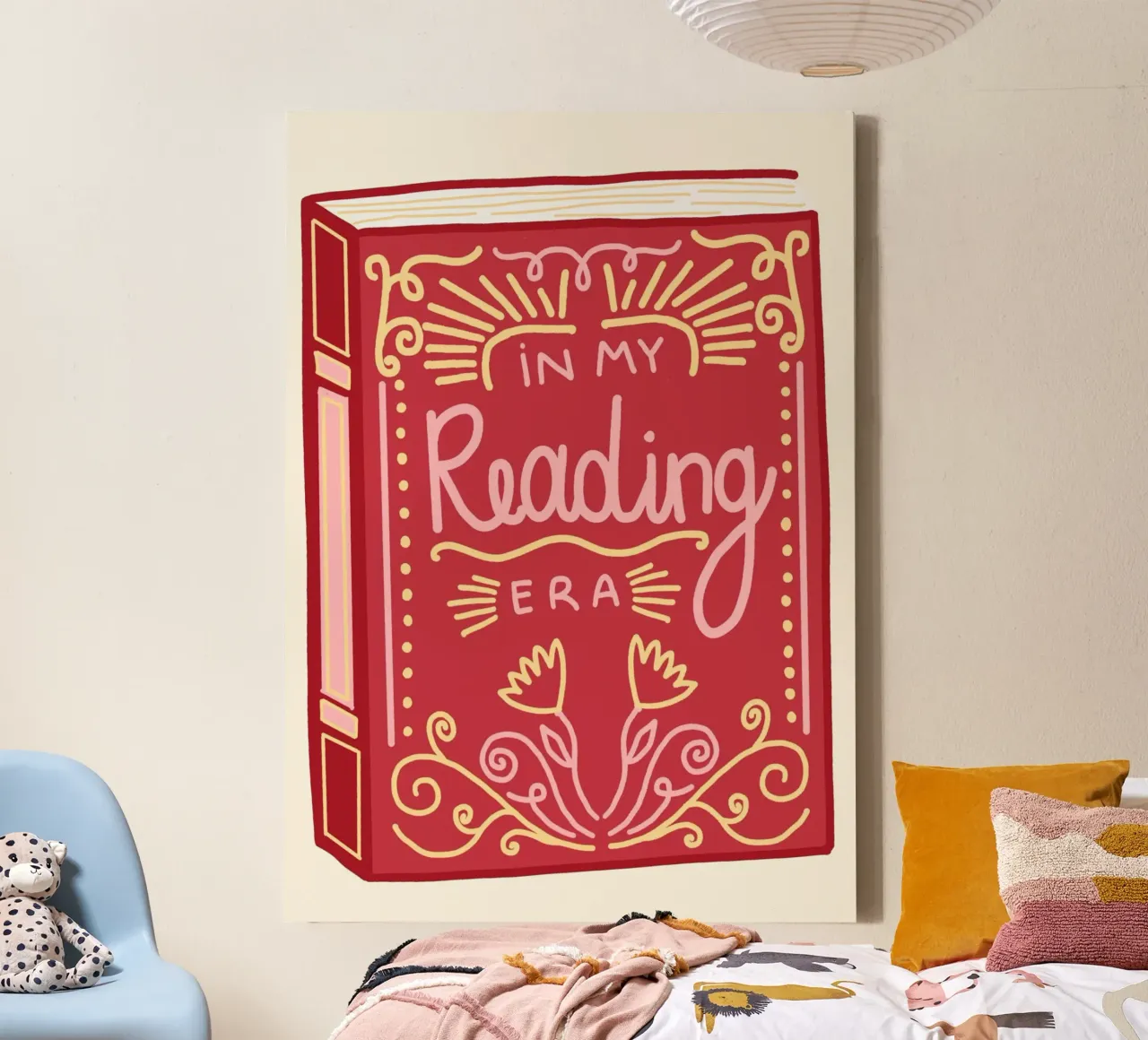 Impression d'art pour amoureux des livres "In My Reading Era" (Dans mon ère de lecture) toile avec Caisse américaine de vintagepod