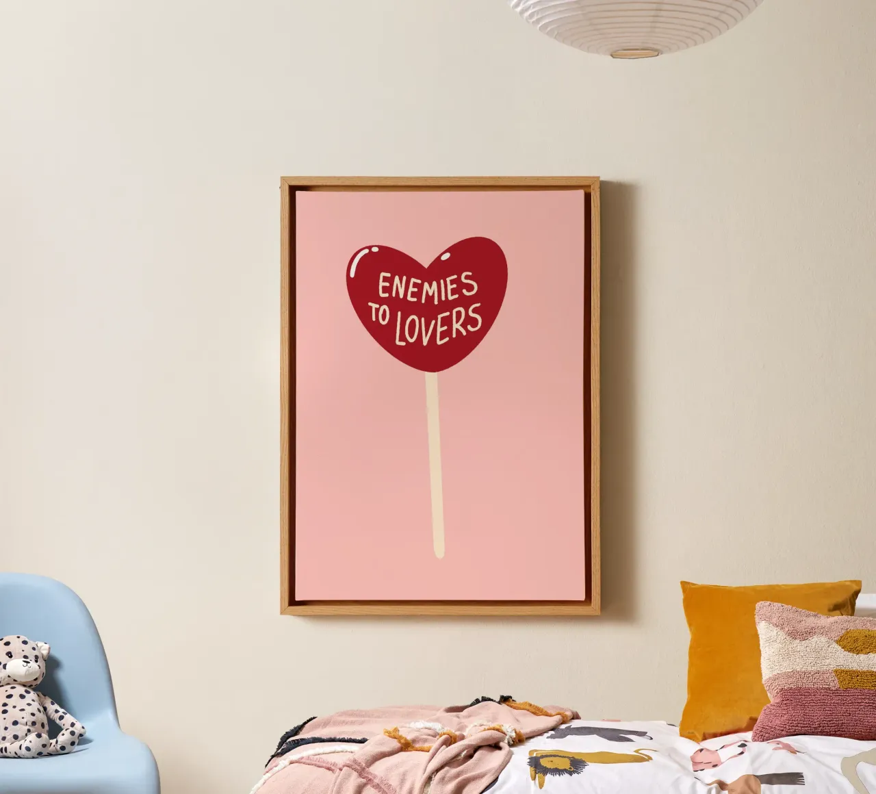 Enemies to Lovers - Romance Trope Pop Art Print canvas with Floater frame by vintagepod