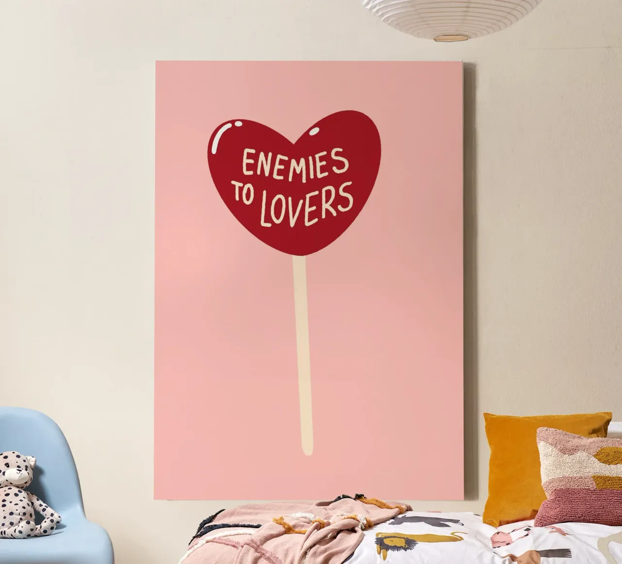 Enemies to Lovers - Romance Trope Pop Art Print canvas with Floater frame by vintagepod