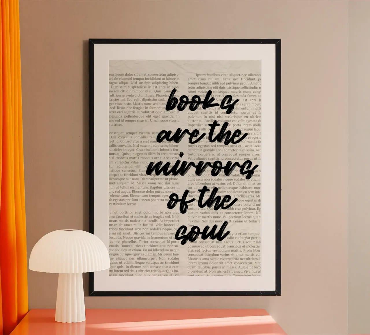 Poster con citazione di James Madison "I libri sono specchi". poster con telaio in alluminio da vintagepod