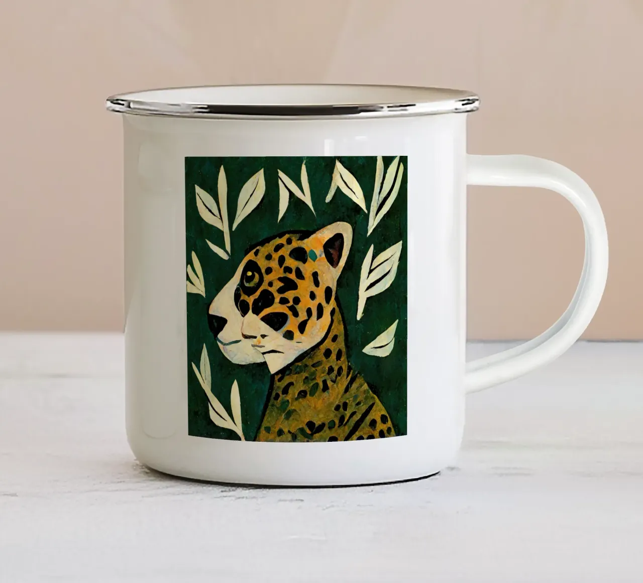 Tiger In Profile tazza in smalto da treechild