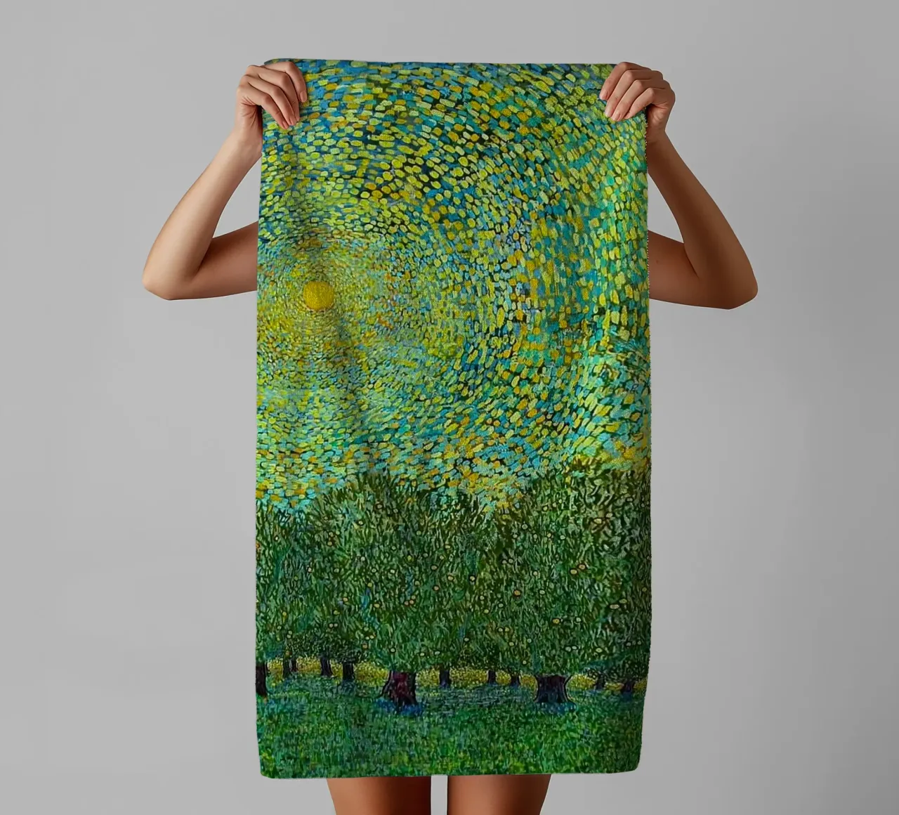 trees sunlight canopy asciugamano da bagno da Good days
