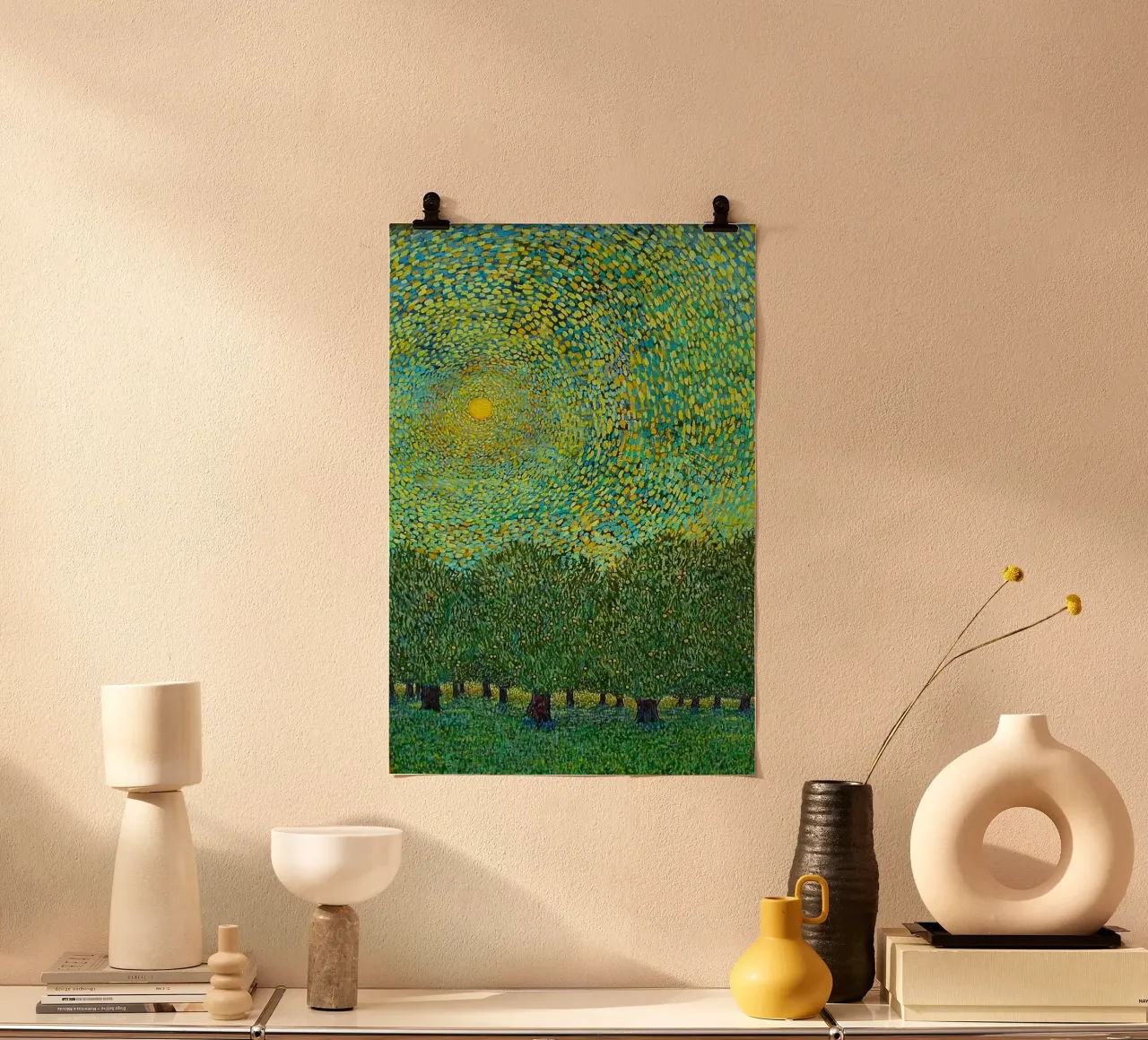 trees sunlight canopy poster con telaio in alluminio da Good days