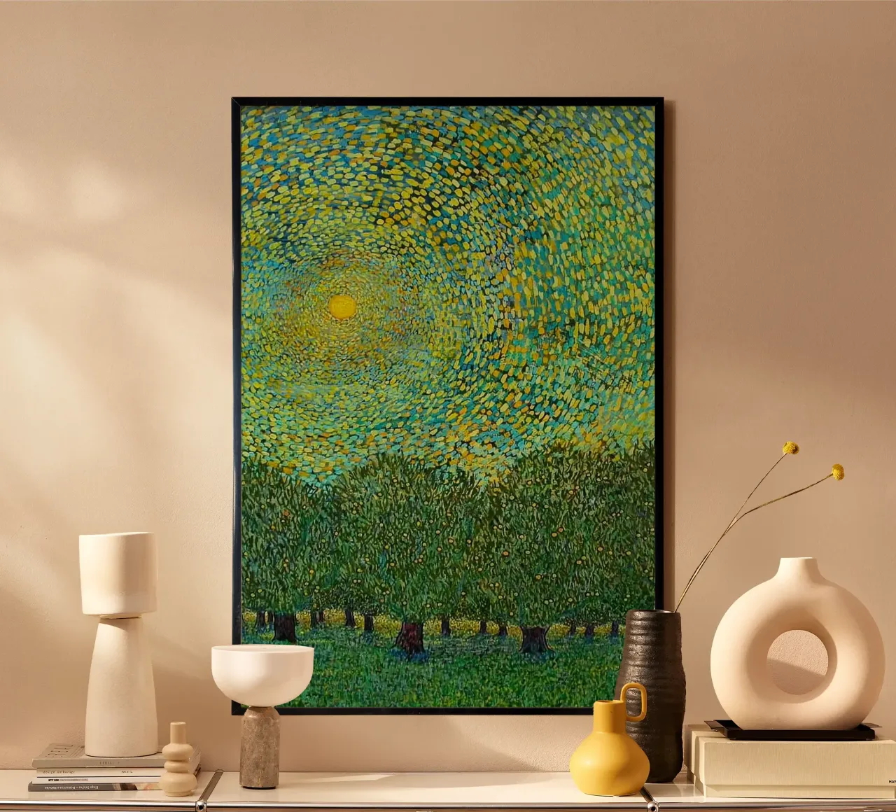 trees sunlight canopy poster con telaio in alluminio da Good days