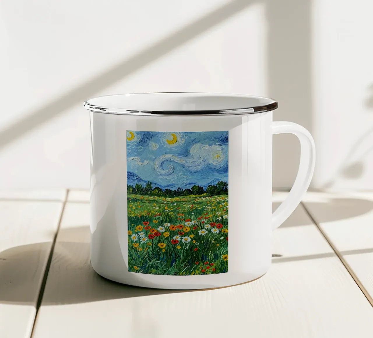 grassy meadow daisies tazza in smalto da Good days