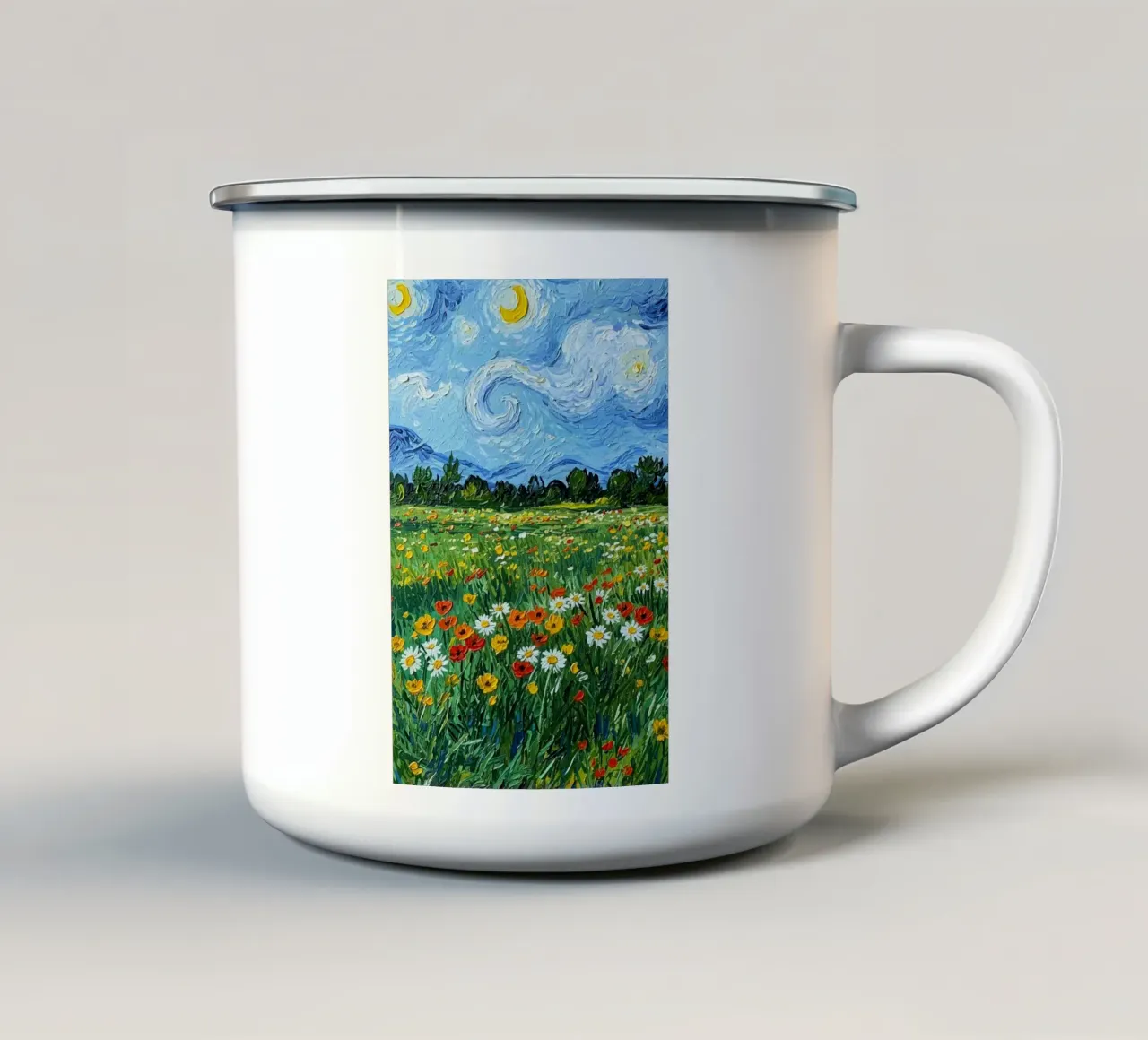 grassy meadow daisies tazza in smalto da Good days