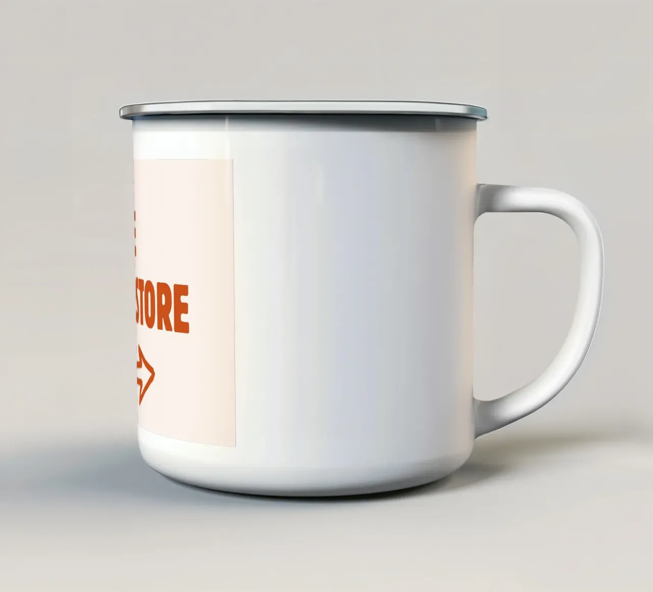 Cartello minimalista retrò "To The Book Store" (Alla libreria) tazza in smalto da vintagepod