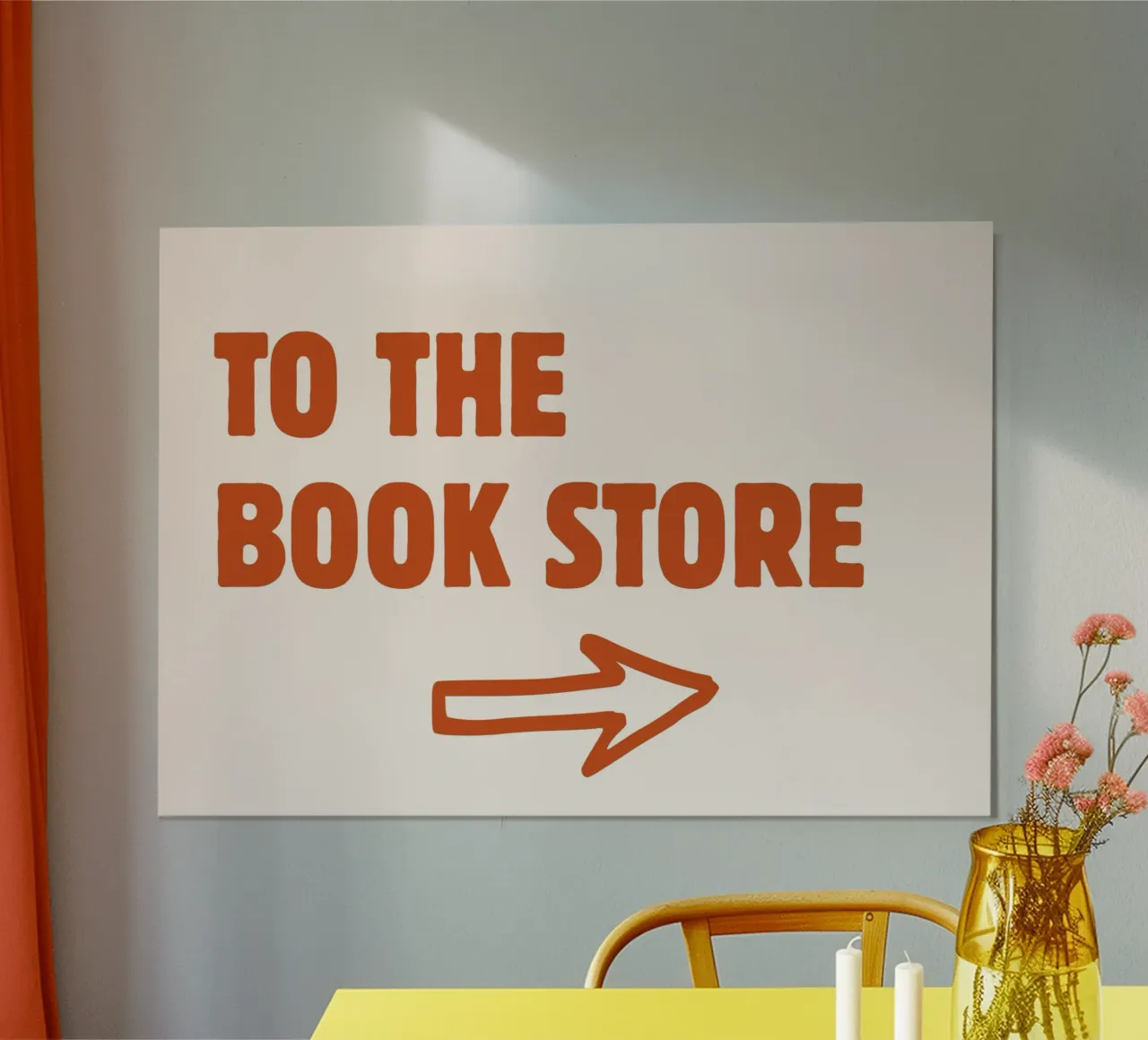 Cartello minimalista retrò "To The Book Store" (Alla libreria) poster da vintagepod