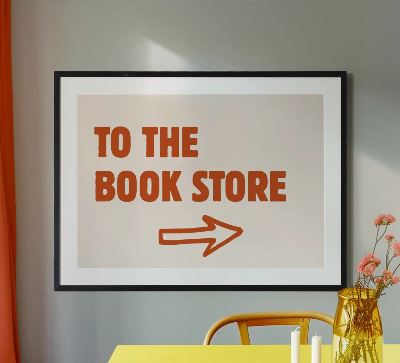 Cartello minimalista retrò "To The Book Store" (Alla libreria) poster da vintagepod