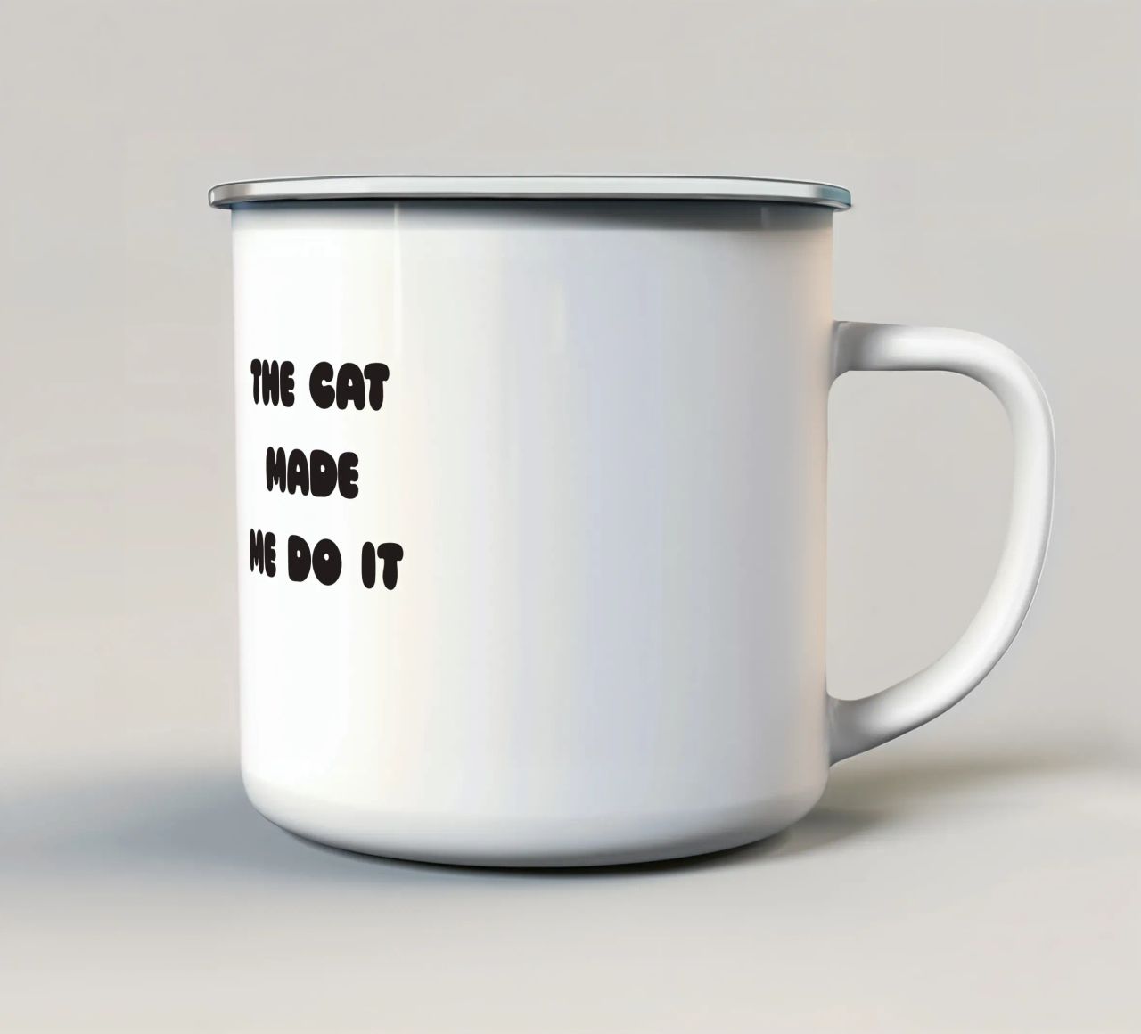The cat made me do it tazza in smalto da Verplanungsagentur