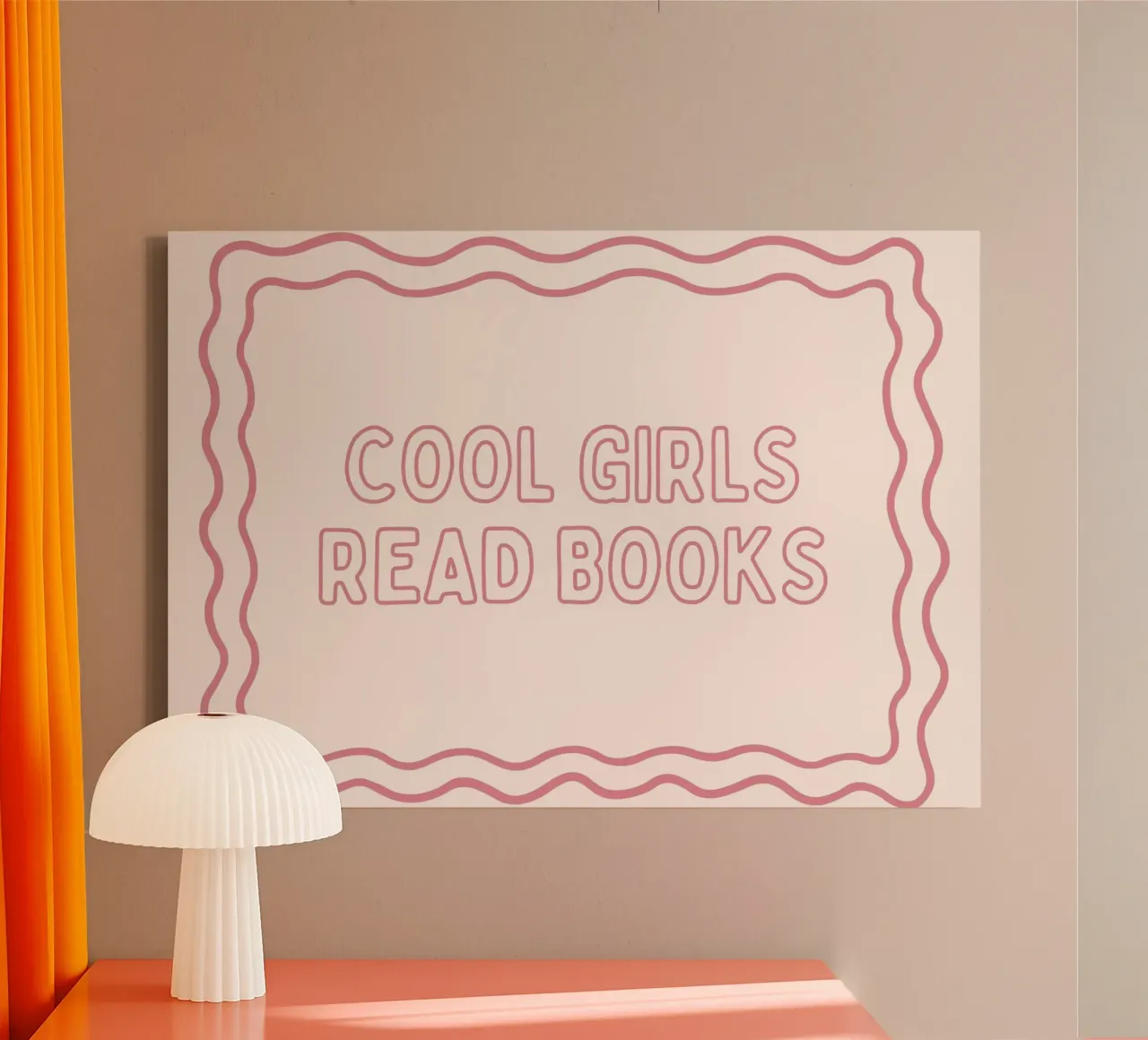 "Póster con cita de moda "Las chicas guays leen libros lienzo con Marco flotante de vintagepod