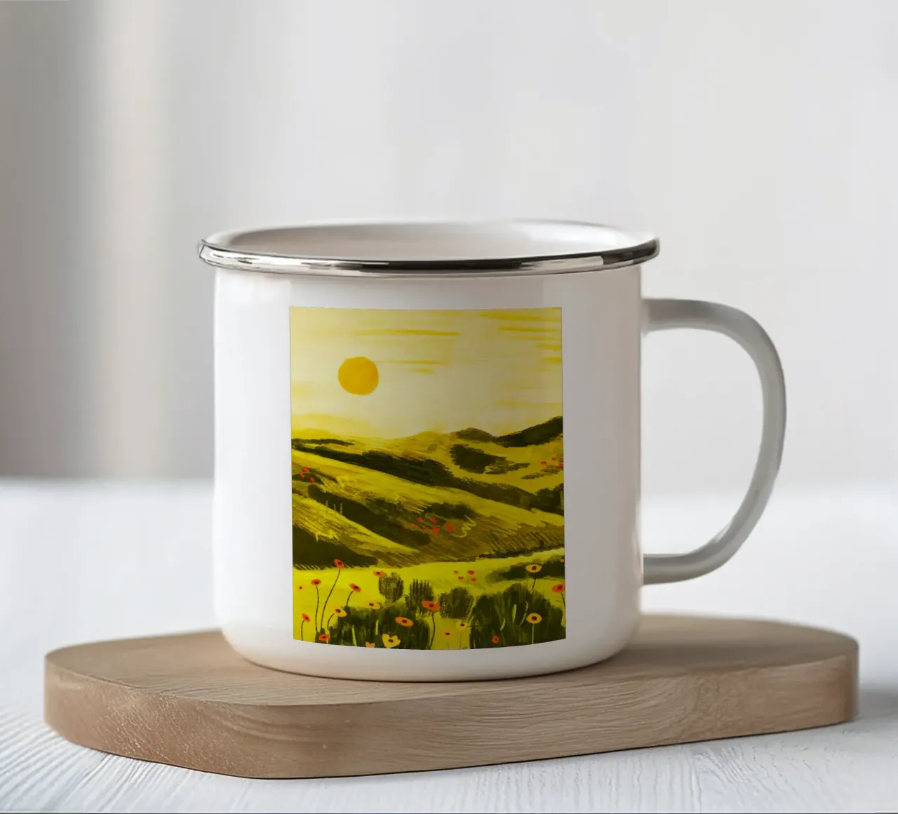 field vegetation sunlight tazza in smalto da Good days