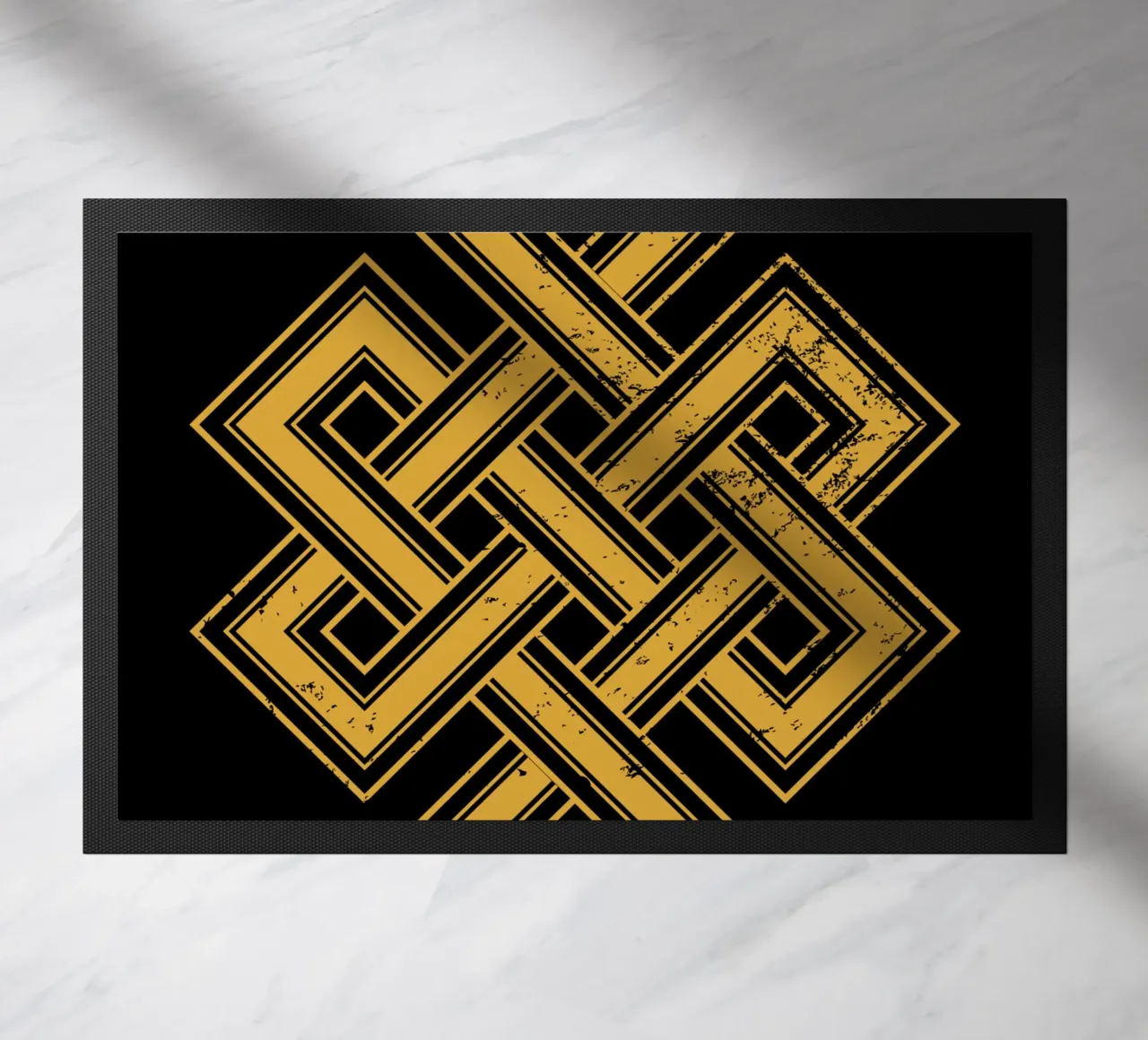 Endless knot doormat by Mariel Toigo